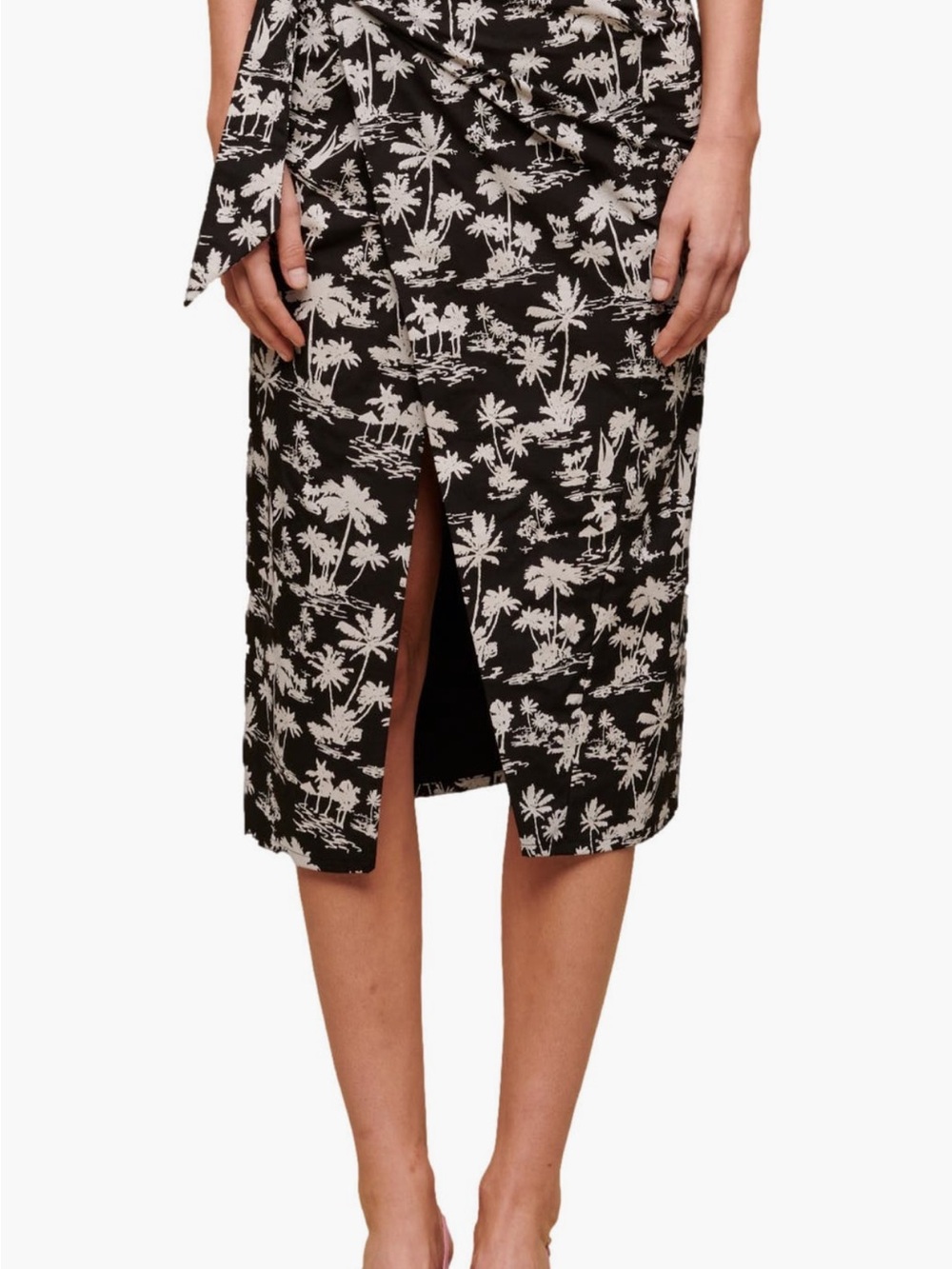 Maje Palm Print Midi Skirt and Top set - Women